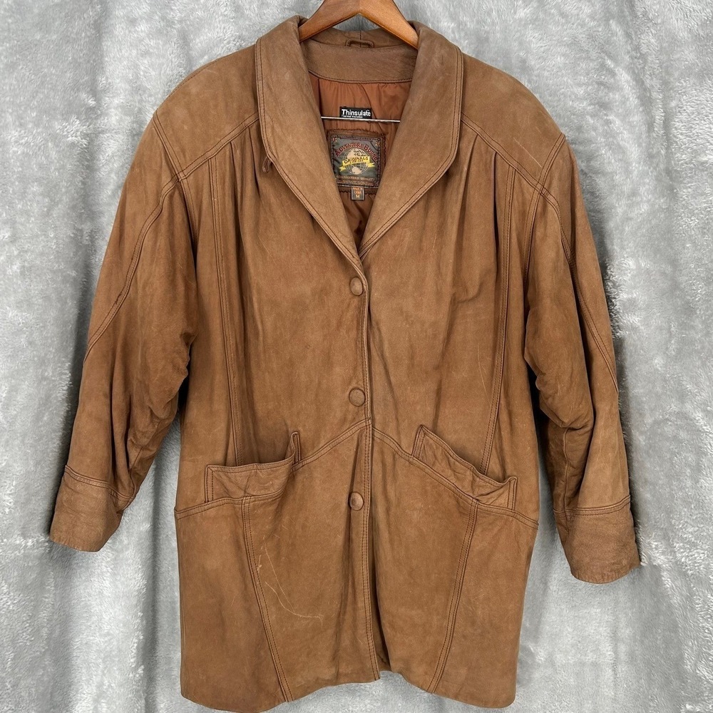 Adventure Bound Originals Leather Thinsulate Lined Midi Coat Women's Size M